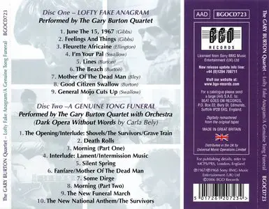 The Gary Burton Quartet - Lofty Fake Anagram / A Genuine Tong Funeral (1967-68) [2CD] {2006 BGO Remaster}