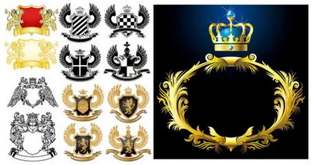 European royal pattern vector material