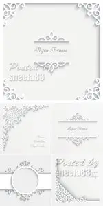 Floral Paper Corners Vector