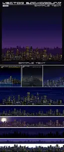 Night City Banners & Backgrounds Vector