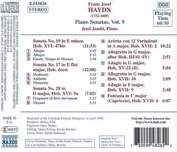Jenö Jandó - Joseph Haydn: Piano Sonatas, Vol.9: Nos. 17, 19 & 28 (1999)
