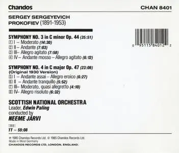 Scottish National Orchestra, Neeme Järvi - Prokofiev: Symphonies Nos. 3 & 4 (1985)