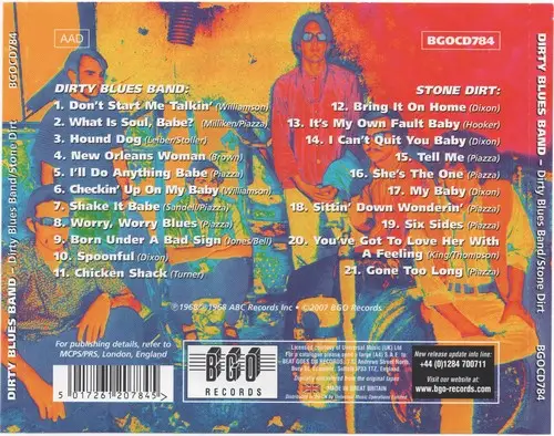 Dirty Blues Band - Dirty Blues Band (1967) & Stone Dirt (1969 ...