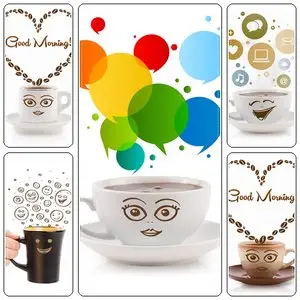 Coffee Mug with Coffee Beans