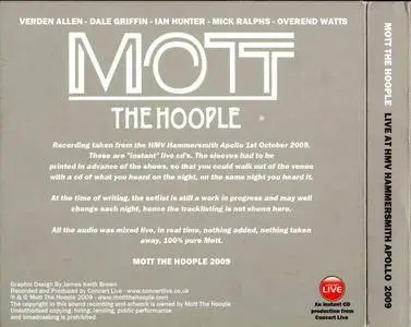 Mott The Hoople - Live at HMV Hammersmith Apollo 2009 (2009) {2CD Instant Live}