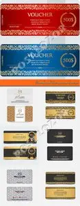 Voucher and business cards vector