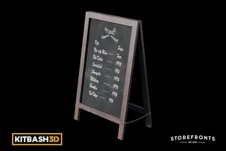Kitbash: Storefronts - Sandwich Board Sign B44LACG