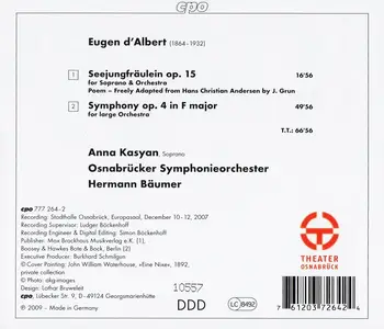 Hermann Bäumer, Osnabrücker Symphonieorchester - Eugen d'Albert: Symphony Op. 4; Seejungfräulein Op. 15 (2009)