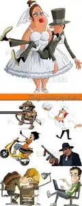 Funny cartoon people set 6
