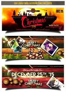 GraphicRiver - 5in1 Christmas Facebook Cover