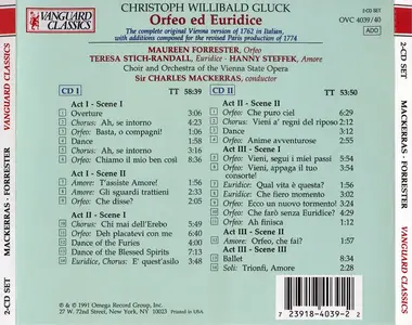 Charles Mackerras, Orchestra of the Vienna State Opera - Christoph Willibald Gluck: Orfeo ed Euridice (1991)