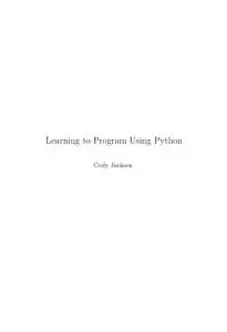 Learning to Program Using Python