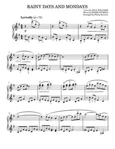 Rainy days and mondays - Carpenters (Easy Piano)