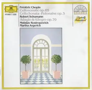 Mstislav Rostropovich, Martha Argerich - Chopin: Cellosonate op. 65, Polonaise / Shumann: Adagio & Allegro (1989)