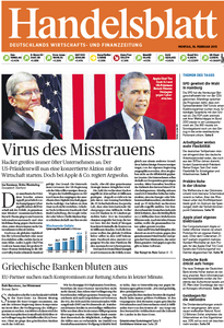 Handelsblatt vom Montag, 16. Februar 2015