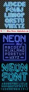 Vectors - Blue Neon Alphabets 39