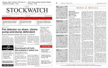 Stockwatch - Canada Daily – May 14, 2018