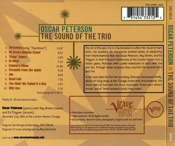Oscar Peterson, Ray Brown, Ed Tigpen - The Sound Of The Trio (1961) [Remastered 2000] {REPOST}