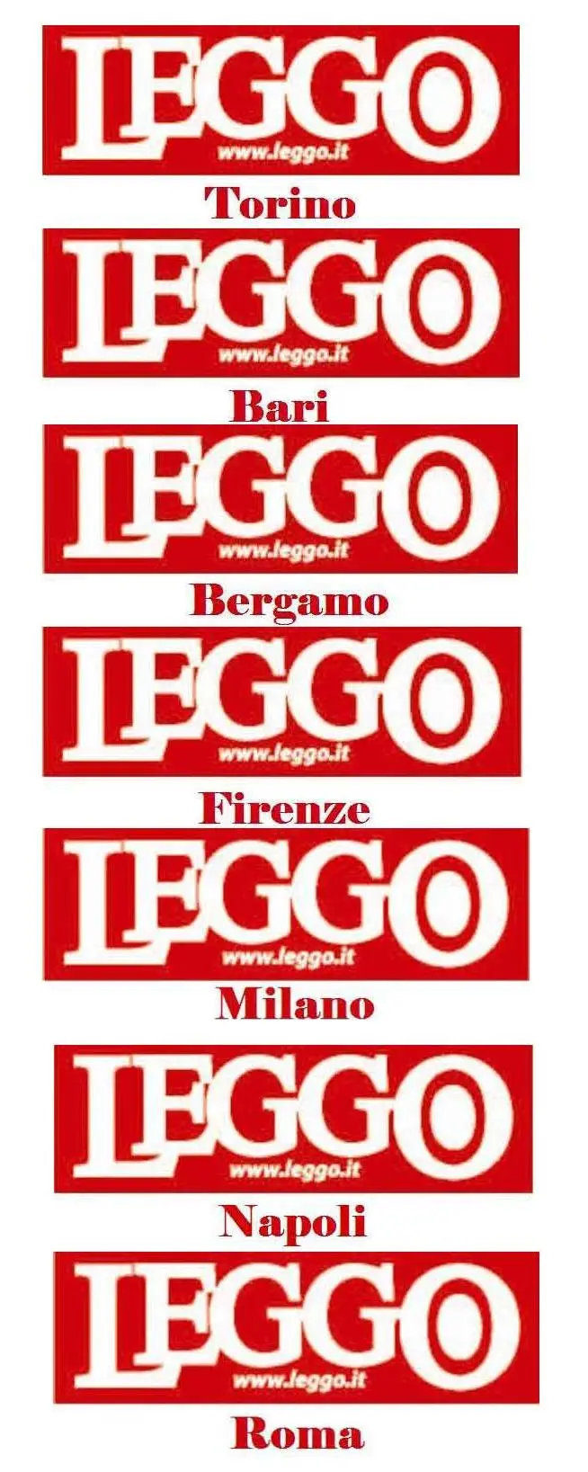 Leggo edizioni di  BA -  BG - FI - MI - NA - RM - TO del 10 12 2009