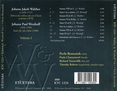 Pavlo Beznosiuk - Johann Jakob Walther: Scherzi; Johann Paul Westhoff: Suites (2000)