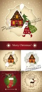 Cute Christmas Cards Vector