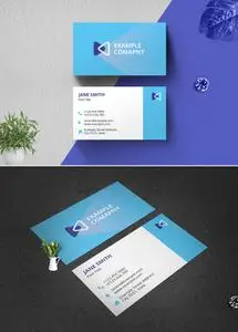 Clean Business Card with Cyan Accent 518195574