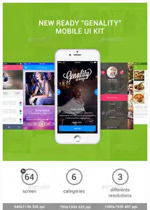 GraphicRiver - New Ready "Genality" Mobile UI Kit