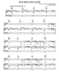 It's Not Too Late (from Camp Rock 2) - Camp Rock Movie, Demi Lovato, Jonas Brothers (Piano-Vocal-Guitar)