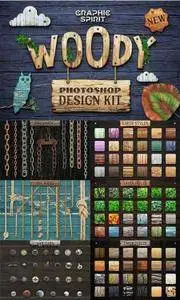 CreativeMarket - WOODY Photoshop Design Kit