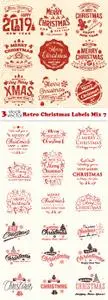 Vectors - Retro Christmas Labels Mix 7