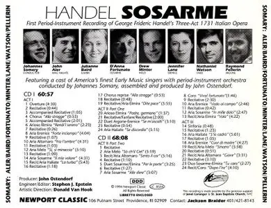 Johannes Somary, AmorArtis Orchestra - George Frideric Handel: Sosarme (1994)