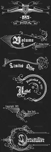 Vintage Ornaments and Brushes Vector Set 9