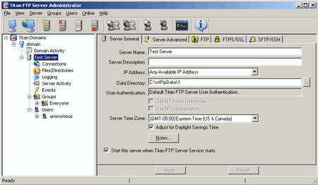Titan FTP Server Enterprise Edition ver. 5.24 Build 352