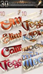 GraphicRiver - 30 Bundle 3D Text Effect 0615