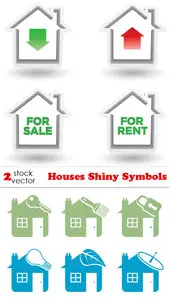 Vectors - Houses Shiny Symbols