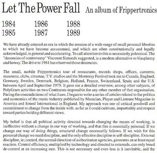 Robert Fripp - Let The Power Fall - 1981 (remastered 1989) reissued 2004