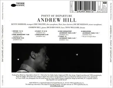 Andrew Hill - Point Of Departure (1964) [RVG Edition, 1999] Repost