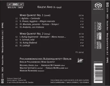Berlin Philharmonic Wind Quintet - Kalevi Aho: Wind Quintets Nos. 1 & 2 (2018)