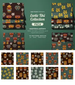 EE - Exotic Tiki Collection  Seamless Pattern TDTNG4A