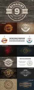 9 Straight View Logo Mock-Up Templates PSD