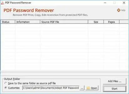 Adept PDF Password Remover 3.70