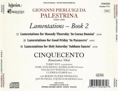 Cinquecento - Giovanni Pierluigi da Palestrina: Lamentations, Book 2 (2019)