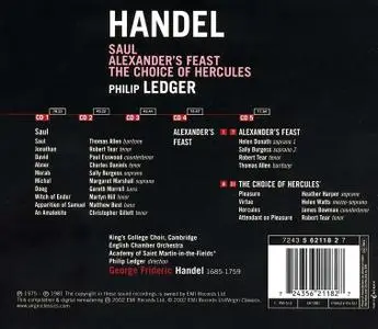 Philip Ledger - Handel: Saul; Alexander's Feast; The Choice of Hercule [5CDs] (2002)