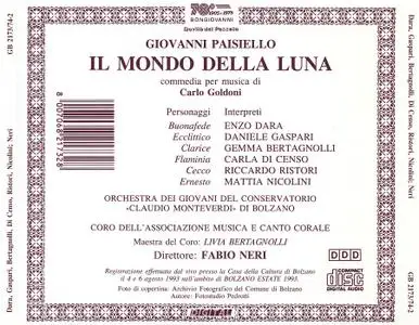 Fabio Neri, Orchestra del Conservatorio Claudio Monteverdi di Bolzano - Paisiello: Il Mondo della Luna (1993)