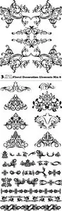 Vectors - Floral Decoration Elements Mix 8