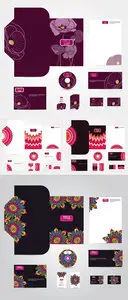 Corporate Style Floral Templates Vector