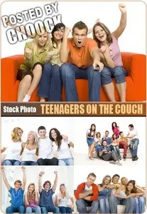 Teenagers on the couch - Stock Photo
