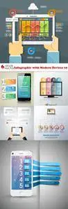 Vectors - Infographic with Modern Devices 10