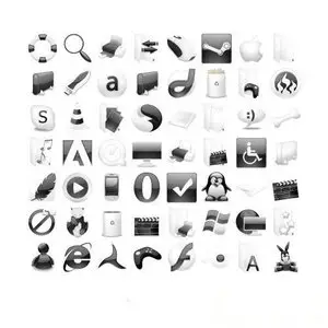 Crystal Black & White Icons
