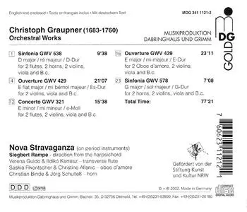 Siegbert Rampe, Nova Stravaganza - Christoph Graupner: Orchestral Works Vol. 1 (2002)